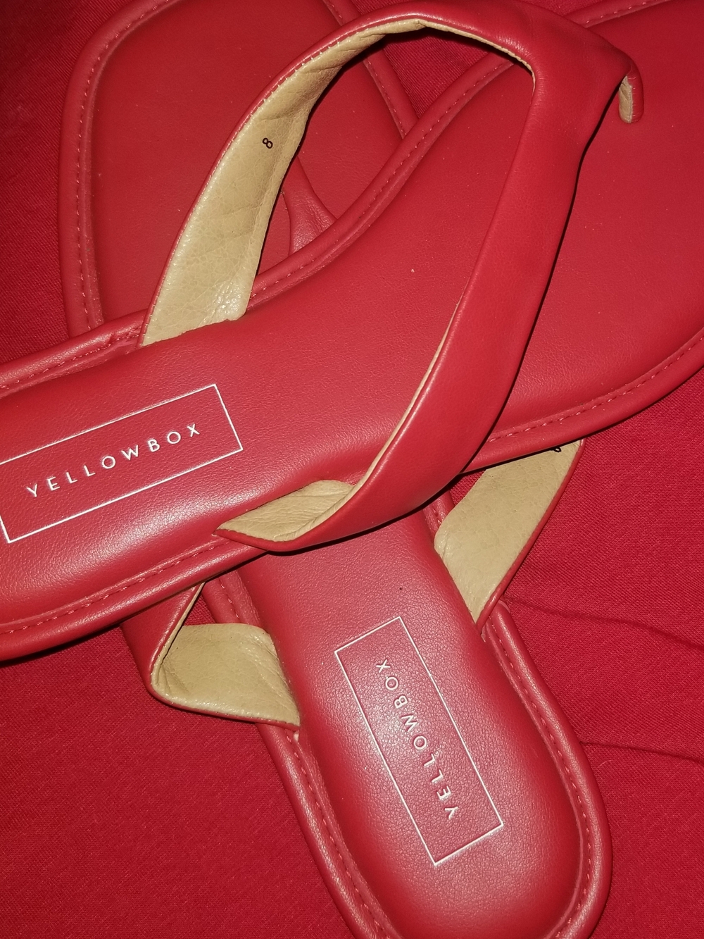 Yellow Box Red Flip Flop Sandals